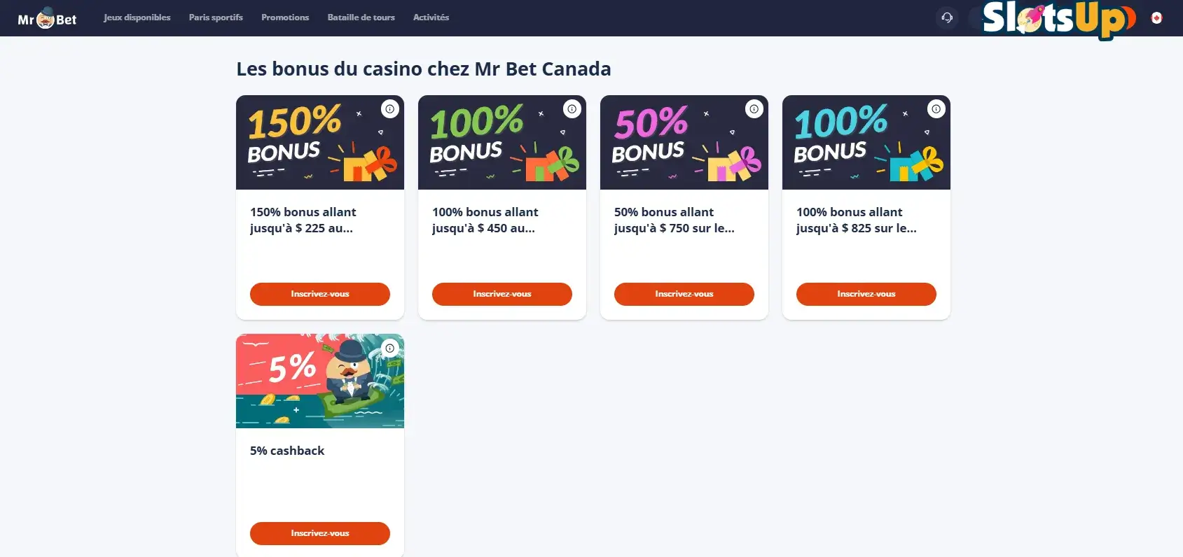 Mr.Bet Casino Bonus en ligne