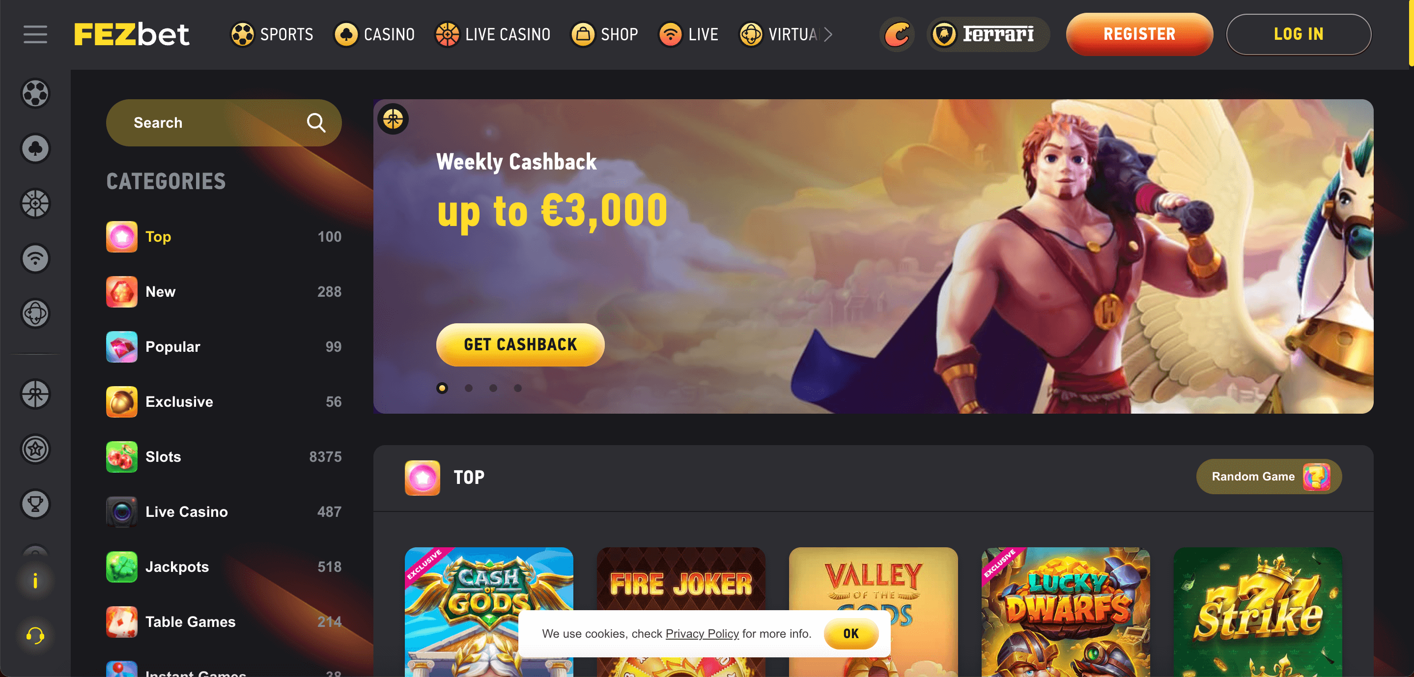 FezBet casino jeux