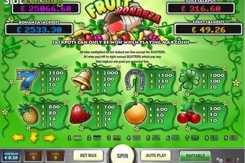 Fruit Bonanza features